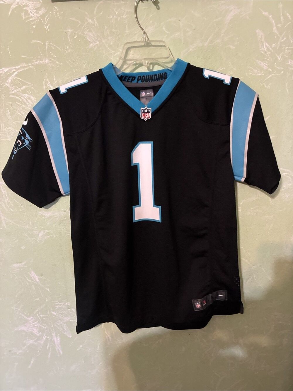 Nike NFL  Carolina Panther Newton Jersey Mens Large Black Player Shirt On Field